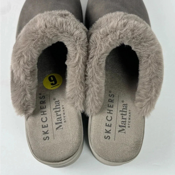 Martha Stewart x Skechers Pier-Lite Mules Cozy High Dark Taupe SZ: 9 NWOB - Picture 5 of 12